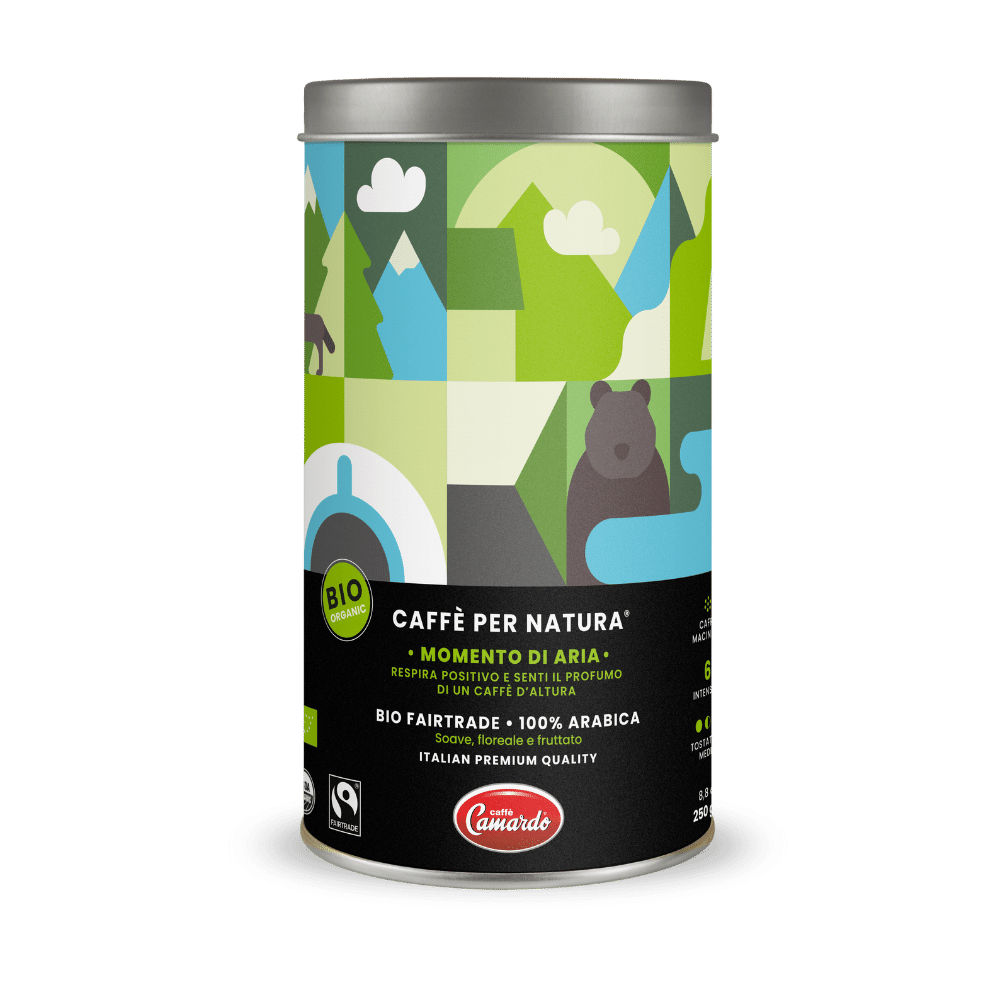 Caffè Macinato Biologico ARIA – 250 gr con bag di juta riciclata-2